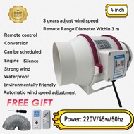 4inch Exhaust Fan Extractor Fan Kipas Ekzos Pipe Exhaust Diagonal Flow Pressurized Fan Portable