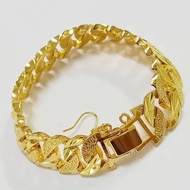 FREE COP 916 Bracelet Gelang Benson 1.4cm Emas Korea 24k GOLD PLATED  13CM