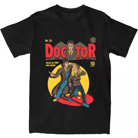 Mens T-Shirt Doctors Who T Shirts Harajuku Godfather Doctors Summer Tees Funny Loose Cotton Tops Plu