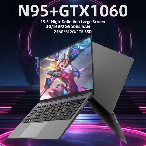 15.6" Slim Gaming Laptop Intel N95 GTX1060 Keyboard Backlight Portable Laptops notbook computer pc W