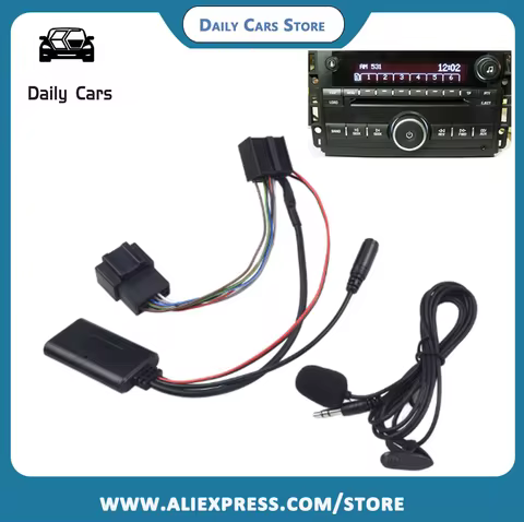 1x For Saab 9-3 9-5 Aux Bluetooth Wireless Music +MIC Calling Kit 5-12V BT-compatible 5.0 Version Au