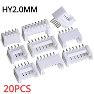 20PCS HY 2.0mm connector HY2.0 buckle straight pin socket 2P 3P 4P 5P 6P 7P 8Pin male pin header for
