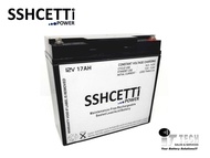 SSHCETTI 12V 17AH PREMIUM Rechargeable Sealed Lead Acid Battery For Electric Scooter/ Toys car / Bike /Solar /Alarm /Autogate/UPS/ Power Solution
