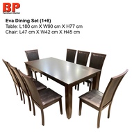 BPFO (READY STOCK) EVA DINING SET [1+8] Solid Wood Dinning table 8 Seater Meja Makan Kayu Home furniture