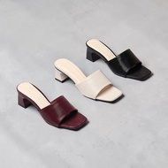 Women's 5cm High Heels Pixie Fashion Striped PU Leather Cross Straps H471