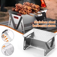 YQ Portable Mini BBQ Grill Foldable Stainless Steel Camping Barbecue Ihawan Outdoor Grill