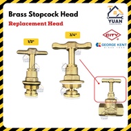 Brass Stopcock Head Replacement Valve Head 1/2 Inch 3/4 Inch Spare Part for City George Kent Brass S