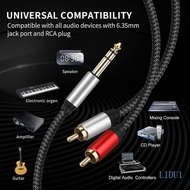 LIDU1 6 35mm to 2RCA Sound Stereo Cable 6 35mm to 2RCA Male Adapter Sound Cable Y Splitter Stereo So