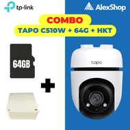 [COMBO-3M] Tapo Camera C510W(3M) Outdoor 360 Color Night Rotation + 64G Card + Technical Box - TP-Li