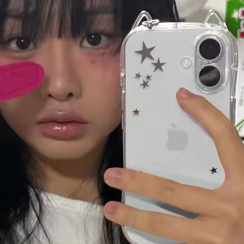 Hot pentagram Star Cat's ears 3D Phone Case For iPhone 17 Pro Max Air X XR XS Max 7 8 Plus 16 15 14 