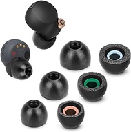 Memory Foam Tips for Sony Earbuds, WF-1000XM4 / XM3 / WF-C500 /WF-C700N/ Linkbuds S, Anti-Slip Replacement Ear Tips for Sony True Wireless Earphone, Noise Cancellation, 3 Pairs (Mixed Sizes, Black)