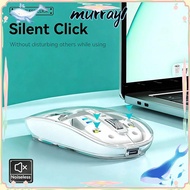 MURRAY Silent Mouse, Transparent 1600DPI Wireless Mouse, Sleek 2.4GHz/Bluetooth 5.0" 3 Modes BT Mous