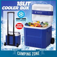 18Lit Camping Cooler Box With Wheel Picnic Ice Box Cooler Portable Outdoor Fishing Cooler Kotak Ais Box Bekas Memancing