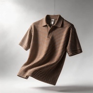 JJMen Premium Brown Tweed KnitPOLO Shirt CM2