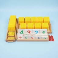 Base-Ten Math Game Symbol Cards Wooden Counting Blocks Wooden Number Blocks Compartments Educational