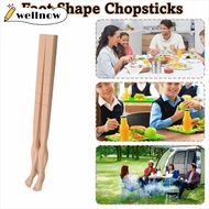 WELLNMY 1pair Toe-Shaped Chopsticks, Lightweight 22cm Foot Shape Chopsticks, Funny Soles of Feet Eas