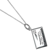 Tiffany & Co. Envelope Letter 1P Necklace, 727 Fifth Ave, NY, New York. Vintage, Rare, Sterling Silv