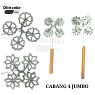 Cetakan Kue Kembang Goyang Cabang isi 4 Jumbo Bentuk Bunga / Bintang Aluminium