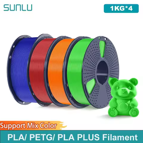 SUNLU 4KG 3D PLA/PETG/PLA PLUS/Clear Filament 1.75mm 5Roll 1KG 3D Printer Neatly Wound 3D Filament f