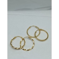 1 gram Light Gold Round Ring Earrings
