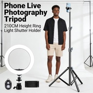 210CM Aluminum Tripod For Phone Live Photography Selfie Tripod For Ring Light With Shutter Holder