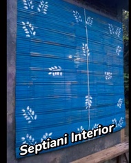 TIRAI BAMBU CAT MOTIV BIRU /TIRAI GULUNG/TIRAI BAMBU MURAH