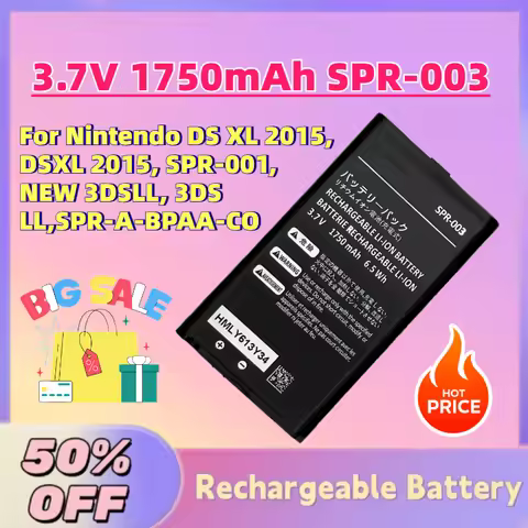 Upgrade 3.7V 1750mAh SPR-003 Game Console Battery for Nintendo DS XL 2015, DSXL 2015, SPR-001, NEW 3