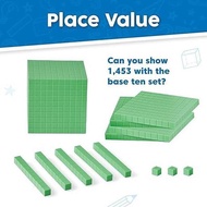 Hand2mind Green Foam Base Ten Blocks Complete Set Place Value Blocks