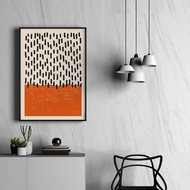 點線 • 紅色塊 - 紅色黑點幾何掛畫/餐廳設計/辦公室佈置/邊櫃畫