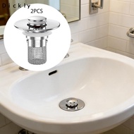 [Dickly] 2x Bathroom Sink Stopper Wash Basin Versatile RV Kitchen Apartment Shower Hair Catcher Tub 