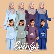 BAJU KURUNG ANAK EVERLYN RAYA 2022 BABY BLUE ASH PURPLE