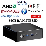 ORE GTR7 AMD Ryzen 9 7940HS Mini PC Windows 11 DDR5 64GB RAM 2TB NVME SSD WiFi 6 USB HDMI BT Gaming 