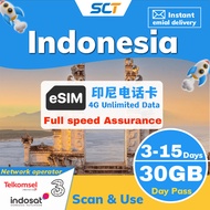 eSIM Indonesia 3-15 day Unlimited Internet Excelcom 印尼 data roaming simcard Sim Card【daily 500M/2GB】
