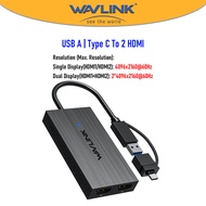 WAVLINK USB 3.1 Type C to HDMI Adapter DisplayLink Dual Display 4K For Macbook iMac M1/M2/M3 Windows