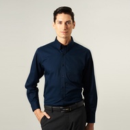 OASIS Masterpiece เสื้อเชิ้ตชาย แขนยาว กระเป๋าอก ผ้า Cotton Modal รุ่น MPWLC-4761 สี ดำ เหลือง กรม