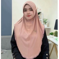 461 INSTANT HIJAB LATEEFA SIRIA JERSEY LACE BELLTALI Super Size M LABEL BROSS ORY LATEEFA Tudung Sar