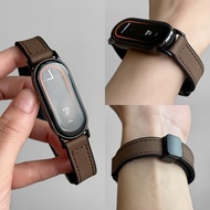 Xiaomi Smart Band 8/9/10 Strap Magnetic Leather Mi Band 8 9 10 Strap Waterproof Sport Leather Strap