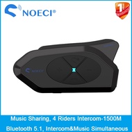NOECI GoCom4 Helmet Bluetooth Headset Music Sharing For 4 Riders Group 1500m Full-duplex Motorcycle 
