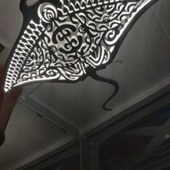 毛利航海風格家居裝飾中的 Manta Ray 天花板吊燈或壁燈