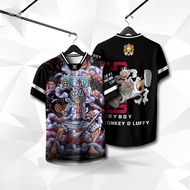 [Free Custom Name Number] Jersey Viral Retro Collar One Piece Luffy Jersey Retro Collar Selek Dragon