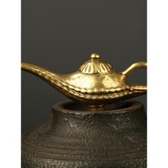 Handmade Retro Brass Aladdin Magic Lamp Wish Lamp Wish Pot Key Pendant Pendant Ornament Accessories