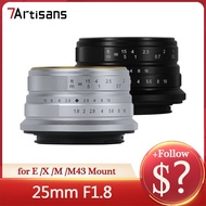 yuan6 7artisans 25mm F1.8 APS-C Frame Large Aperture Wide Angle Prime Lens for Studio Photography with Sony E Zev-10 X M M43 Mount DSLRs Lenses