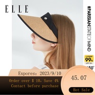 NEW ELLESun Protection Hat Women's Sun Hat Summer Sun Hat Topless Hat UV-Proof Straw Hat Beach Hat Black V2ZL
