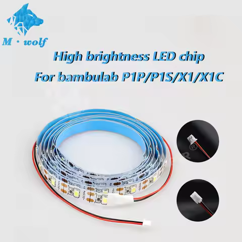 1pc LED Light For Bambu Lab Light P1P P1S X1C LED Lights Strip LED Light Kit 5V 150cm IP44 High-end 