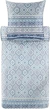 Bassetti Hanbury 9329905 Bed Linen + 1 Pillowcase 100% Cotton Sateen in Azure Blue C1, Dimensions: 1