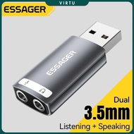 ESSAGER USB Sound Card External OTG Portable AUX 3.5mm - ES-OTG21