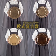 Retro Carved Tray Ornaments Gourmet Ornaments Decoration Storage Photography Background ins Style Pr