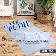 Premium Empty White Prayer Rug | White Plain Prayer Rug Double-Sided Prayer Rug White Velvet Prayer 