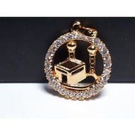 TERLARIS VEE LIONTIN PRIA WANITA LAPIS EMAS 18K BERGAMBAR KABAH M1 | COD