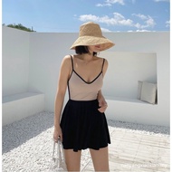 【In stock】New Style Fashion Triangle One-Piece Swimwear Covering Belly Slimmer Look Independent Skir
